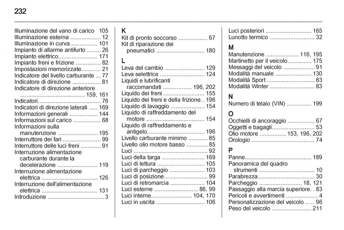 Opel Corsa D manuale del proprietario / page 234