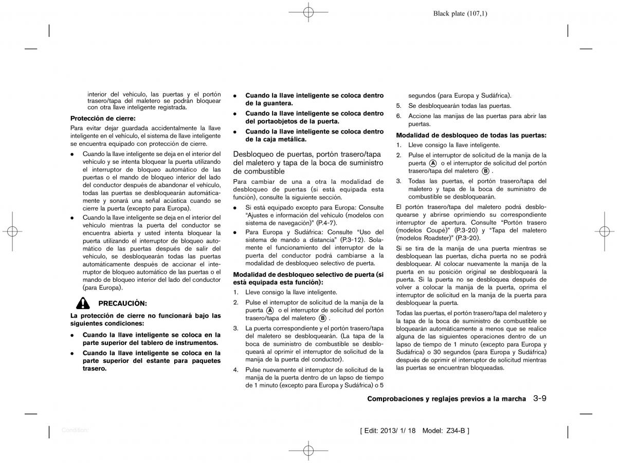 Nissan 370Z manual del propietario / page 108