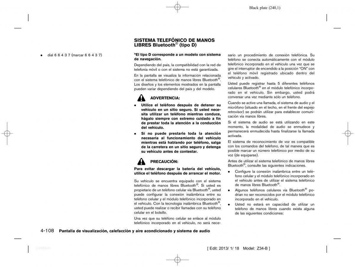 Nissan 370Z manual del propietario / page 241