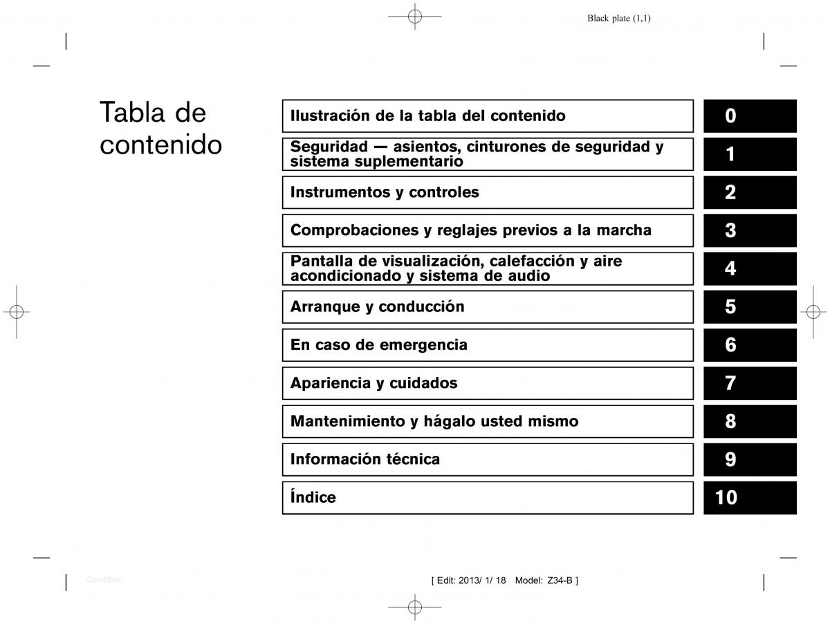 Nissan 370Z manual del propietario / page 4