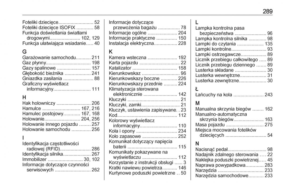 Opel Corsa E instrukcja obslugi / page 291