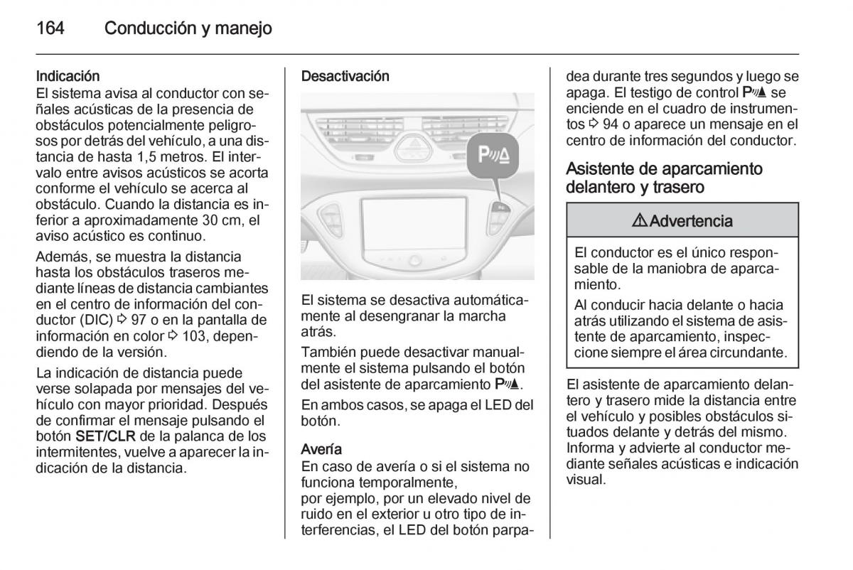 Opel Corsa E manual del propietario / page 166