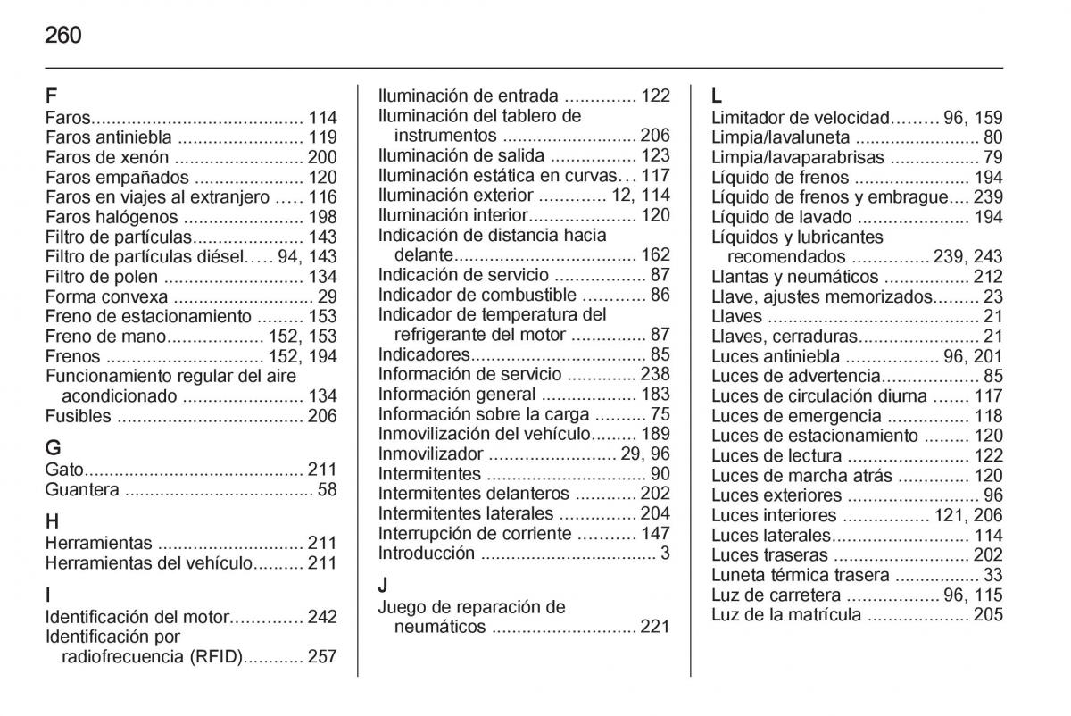 Opel Corsa E manual del propietario / page 262