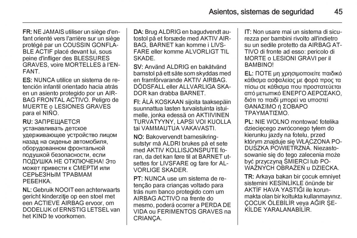 Opel Corsa E manual del propietario / page 47