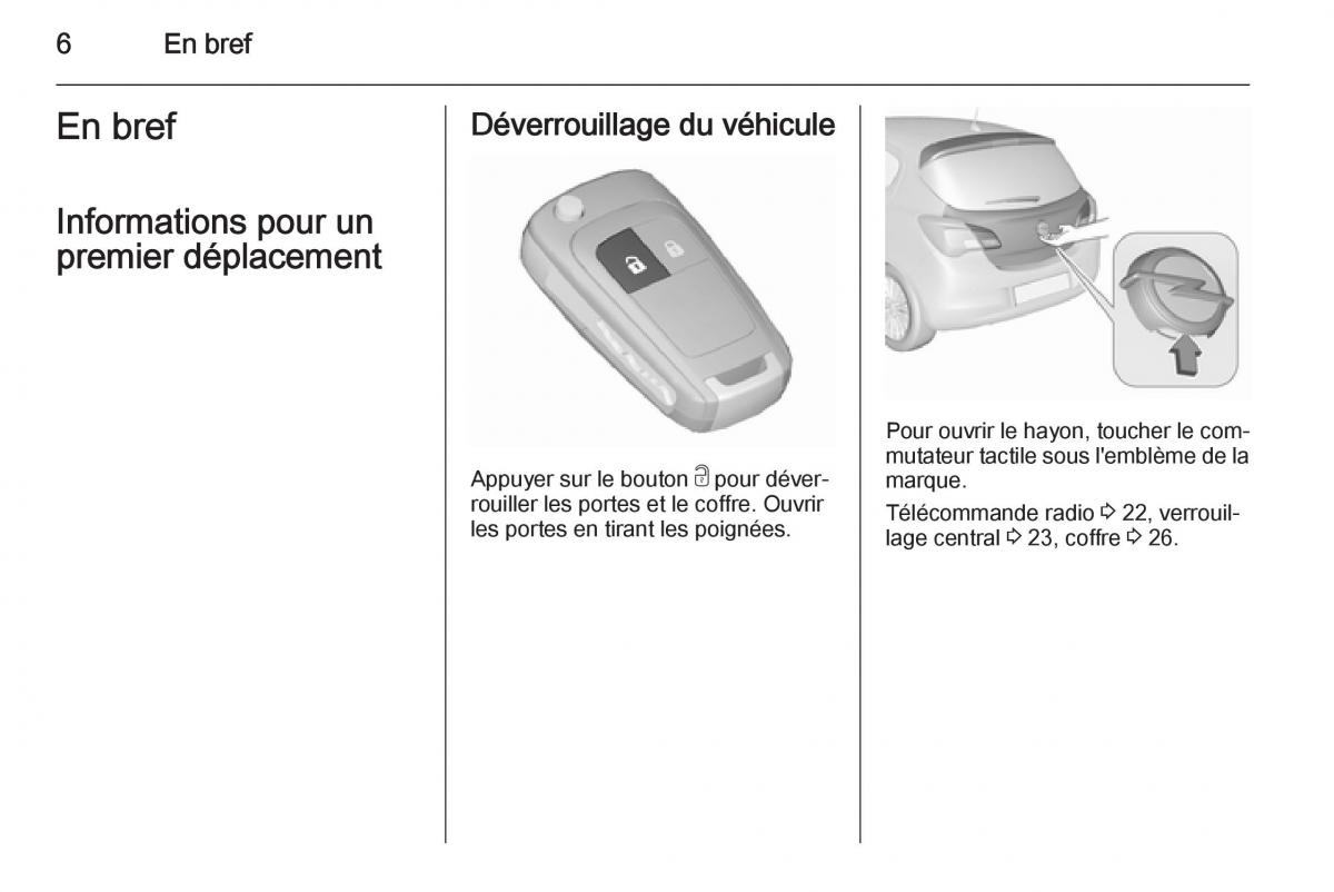 Opel Corsa E manuel du proprietaire / page 8