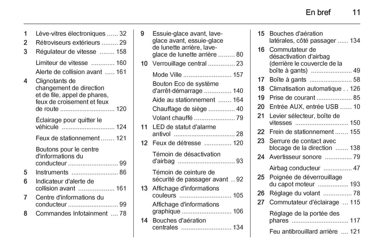 Opel Corsa E manuel du proprietaire / page 13