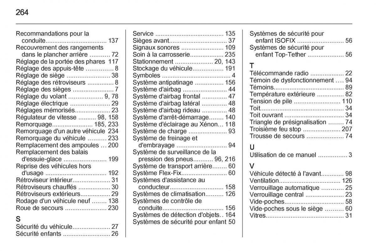 Opel Corsa E manuel du proprietaire / page 266