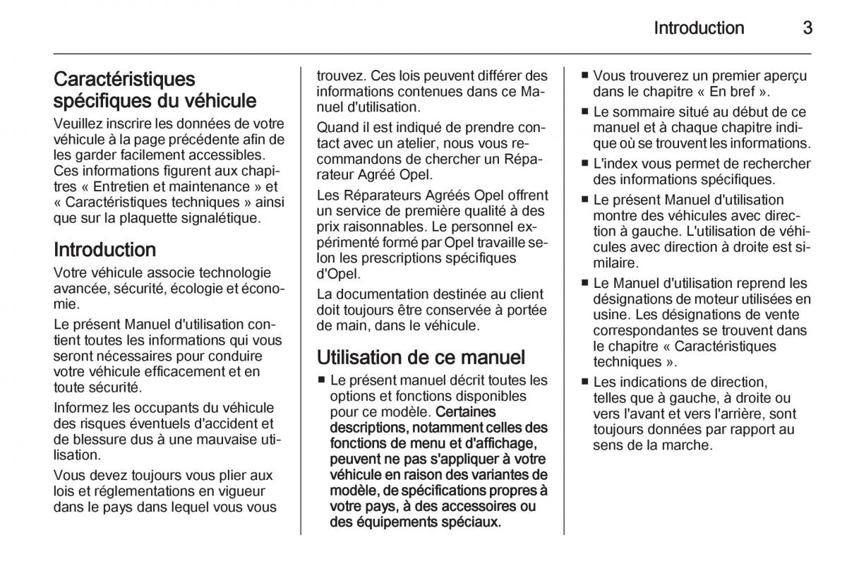 Opel Corsa E manuel du proprietaire / page 5