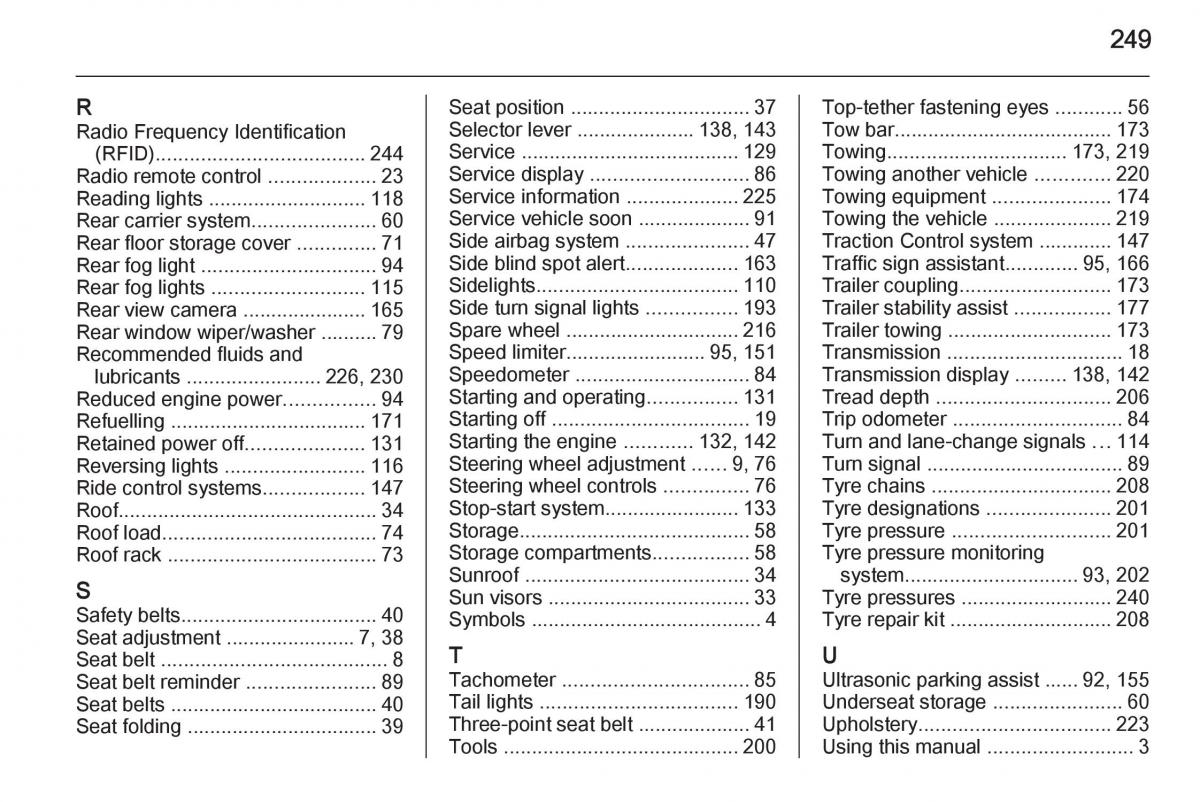 Opel Corsa E owners manual / page 251