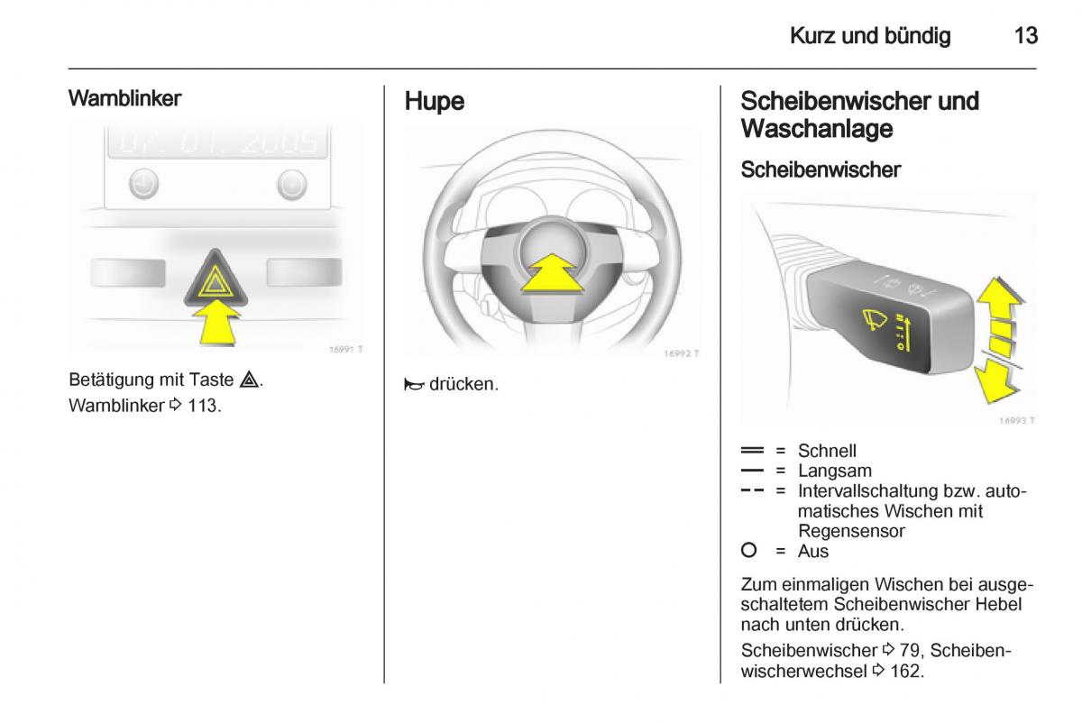 Opel Zafira B Handbuch / page 15