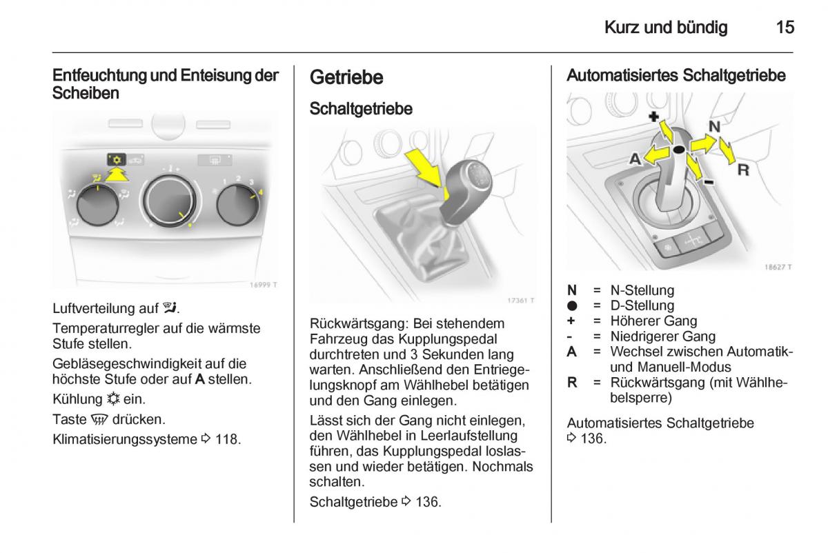 Opel Zafira B Handbuch / page 17