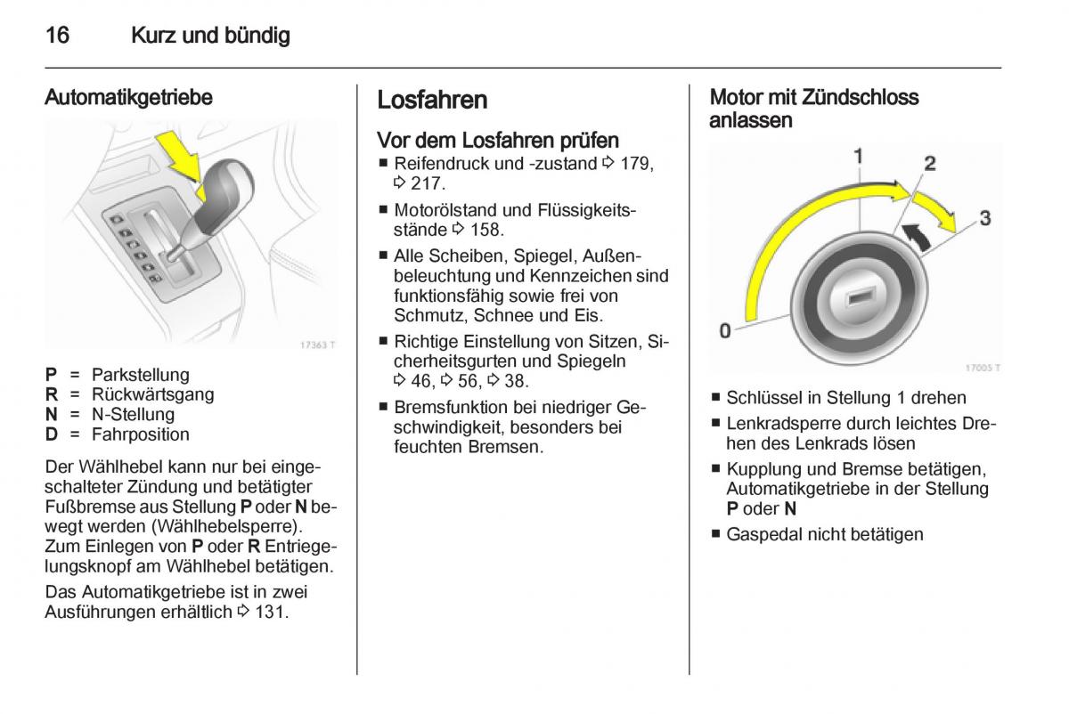 Opel Zafira B Handbuch / page 18