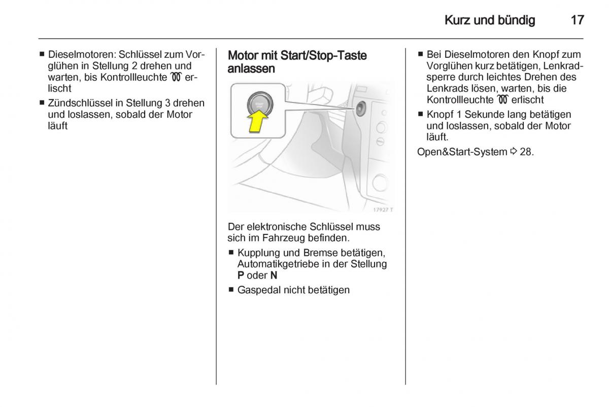 Opel Zafira B Handbuch / page 19