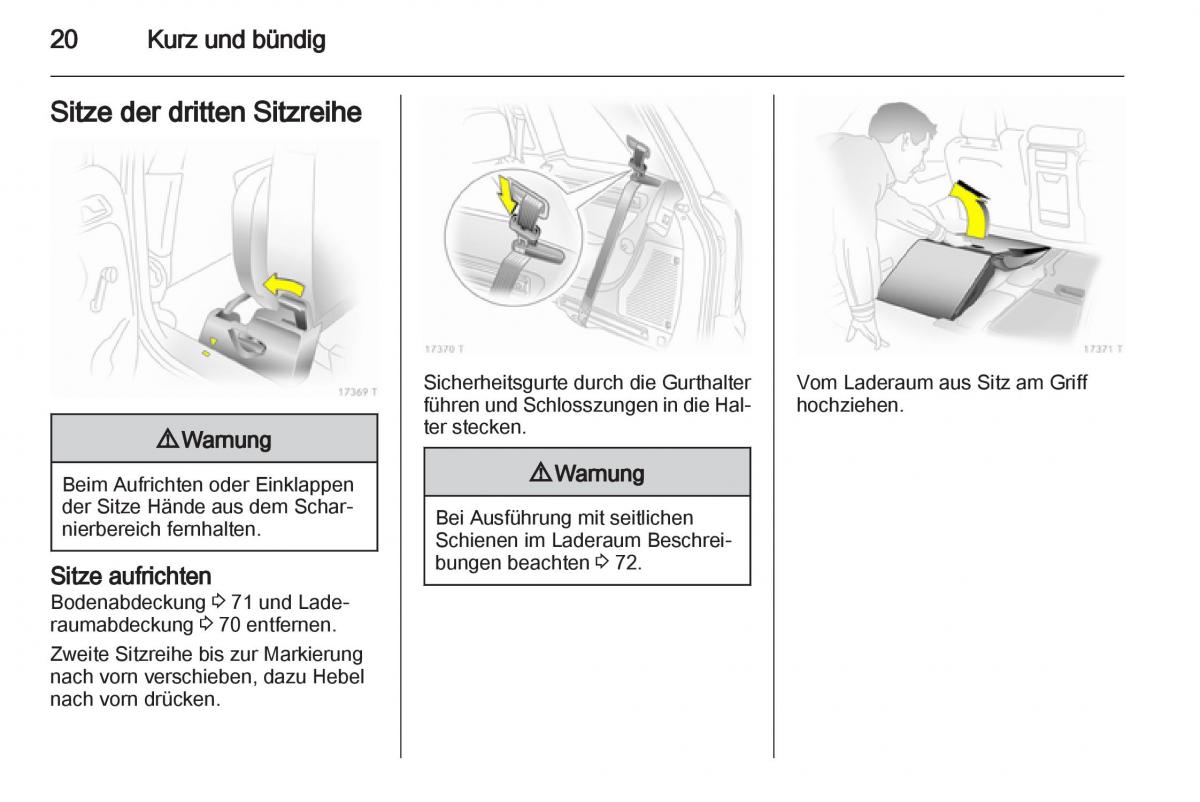 Opel Zafira B Handbuch / page 22