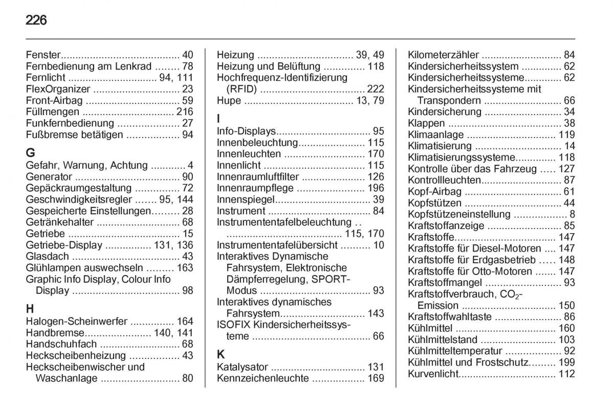 manual  Opel Zafira B Handbuch / page 228