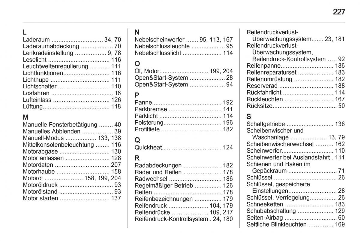 manual  Opel Zafira B Handbuch / page 229