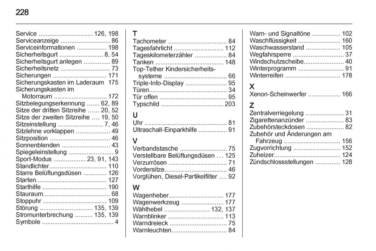 manual  Opel Zafira B Handbuch / page 230