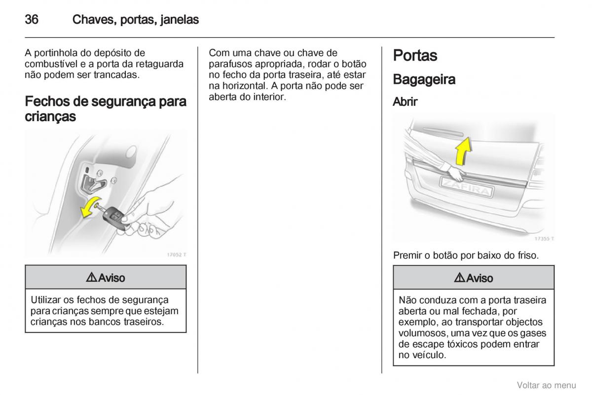 Opel Zafira B manual del propietario / page 37