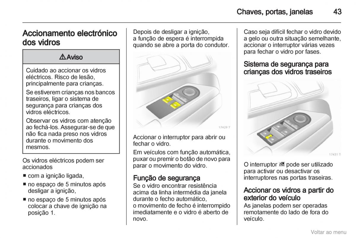 Opel Zafira B manual del propietario / page 44