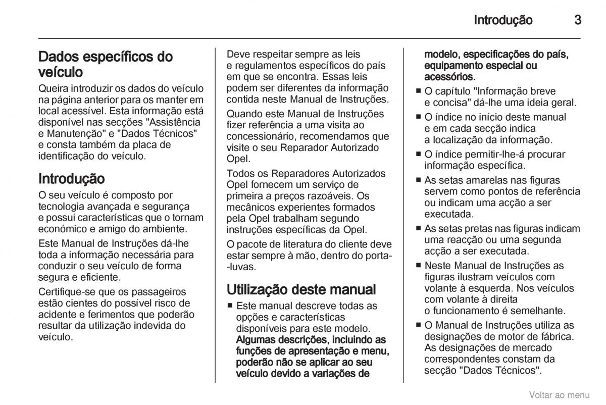 Opel Zafira B manual del propietario / page 4