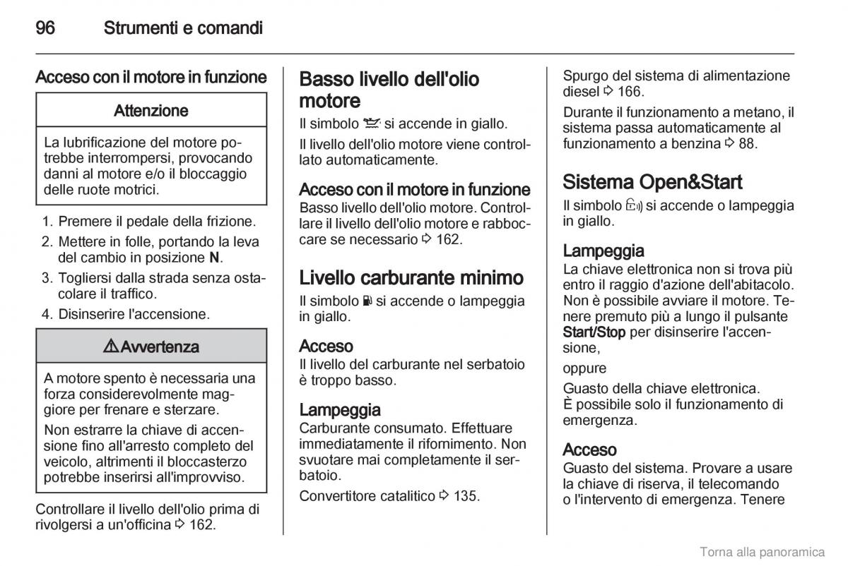 Opel Zafira B manuale del proprietario / page 97