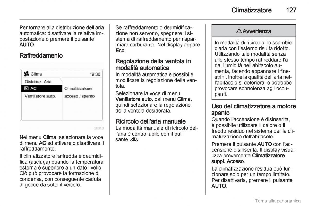 Opel Zafira B manuale del proprietario / page 128