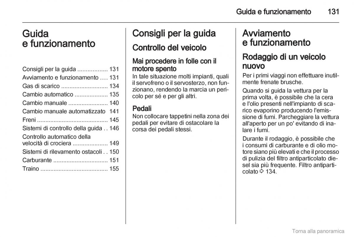 Opel Zafira B manuale del proprietario / page 132