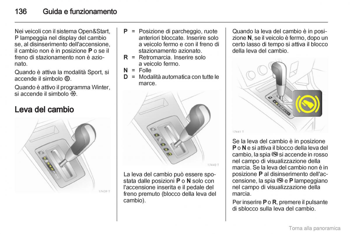 Opel Zafira B manuale del proprietario / page 137