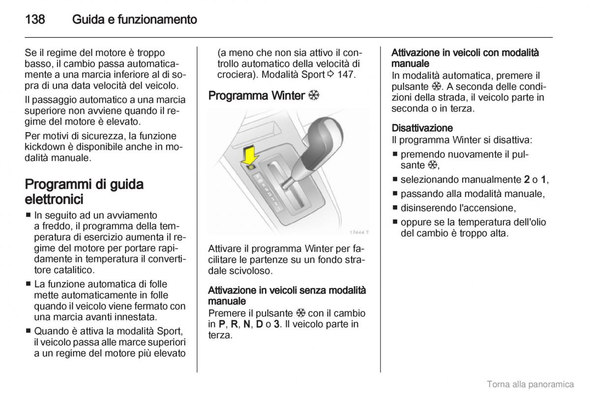 Opel Zafira B manuale del proprietario / page 139