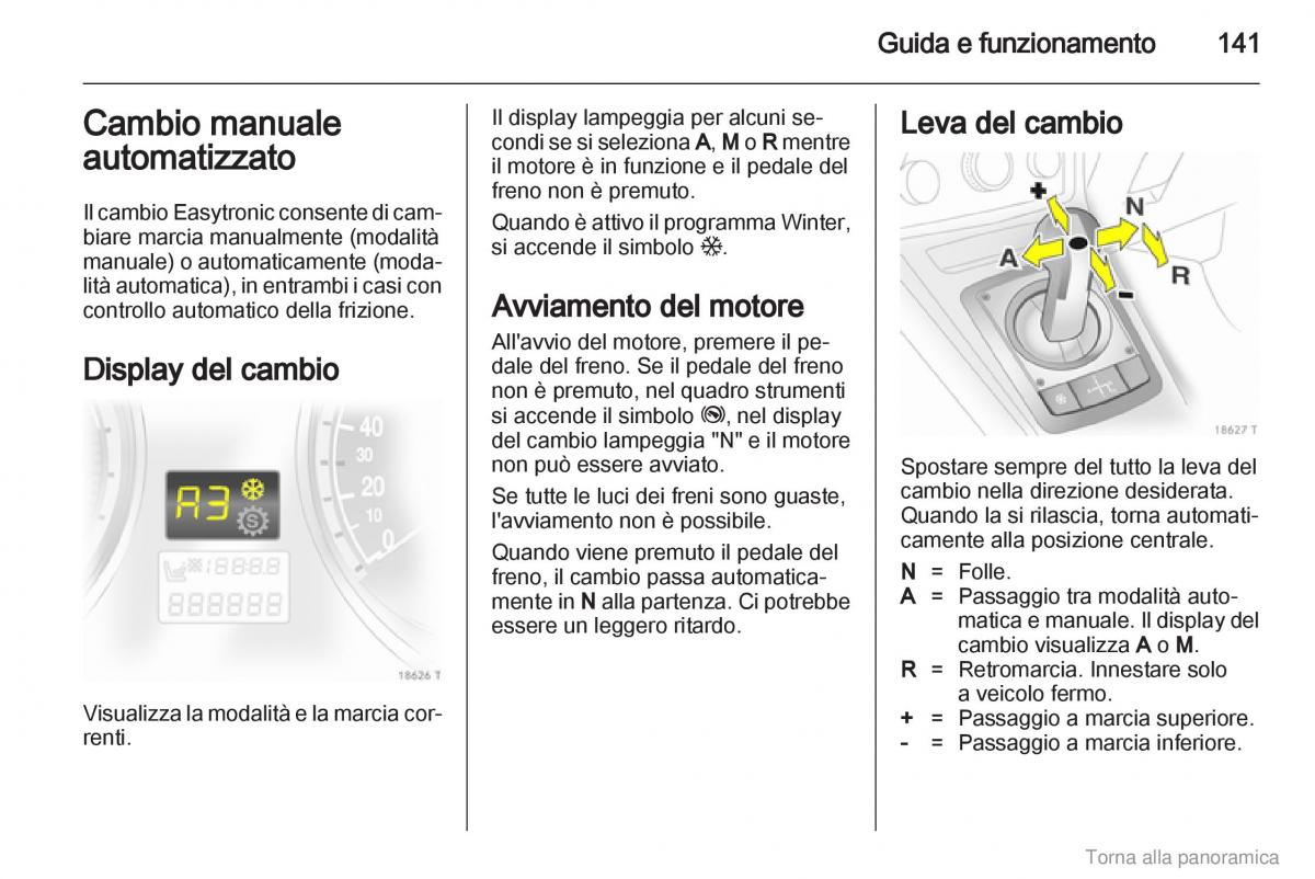 Opel Zafira B manuale del proprietario / page 142