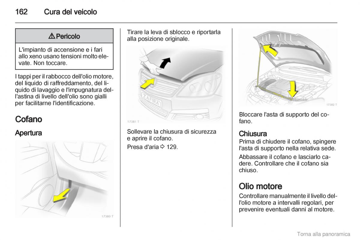 Opel Zafira B manuale del proprietario / page 163