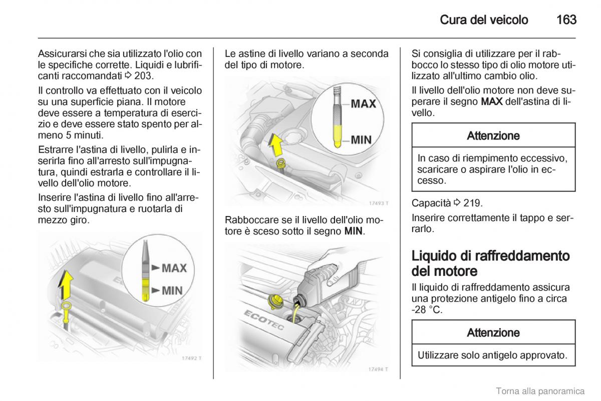 Opel Zafira B manuale del proprietario / page 164