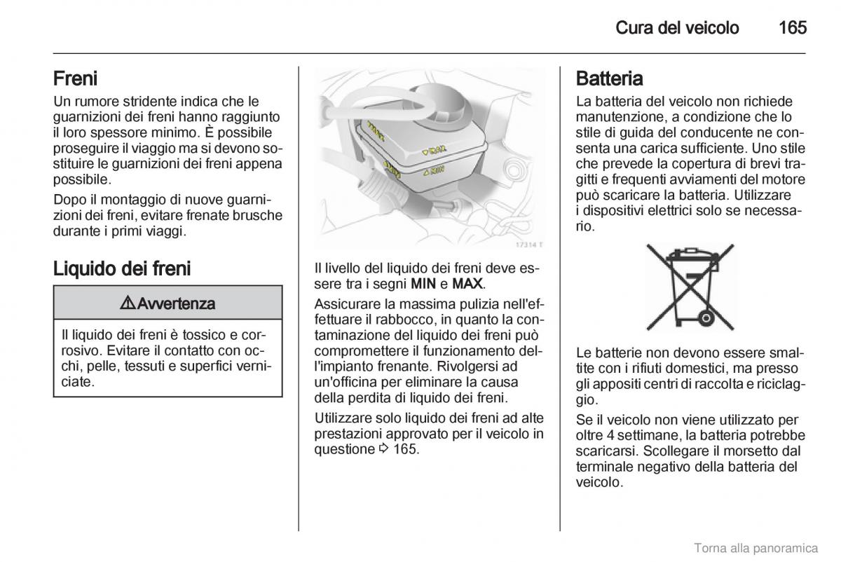 Opel Zafira B manuale del proprietario / page 166