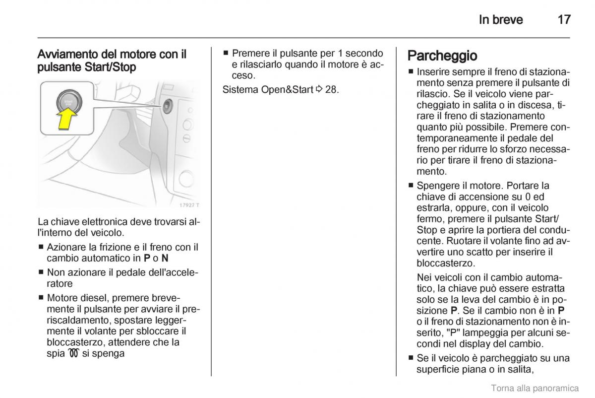 Opel Zafira B manuale del proprietario / page 18