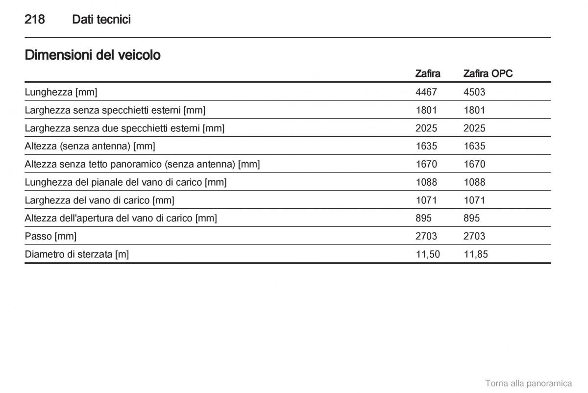 Opel Zafira B manuale del proprietario / page 219
