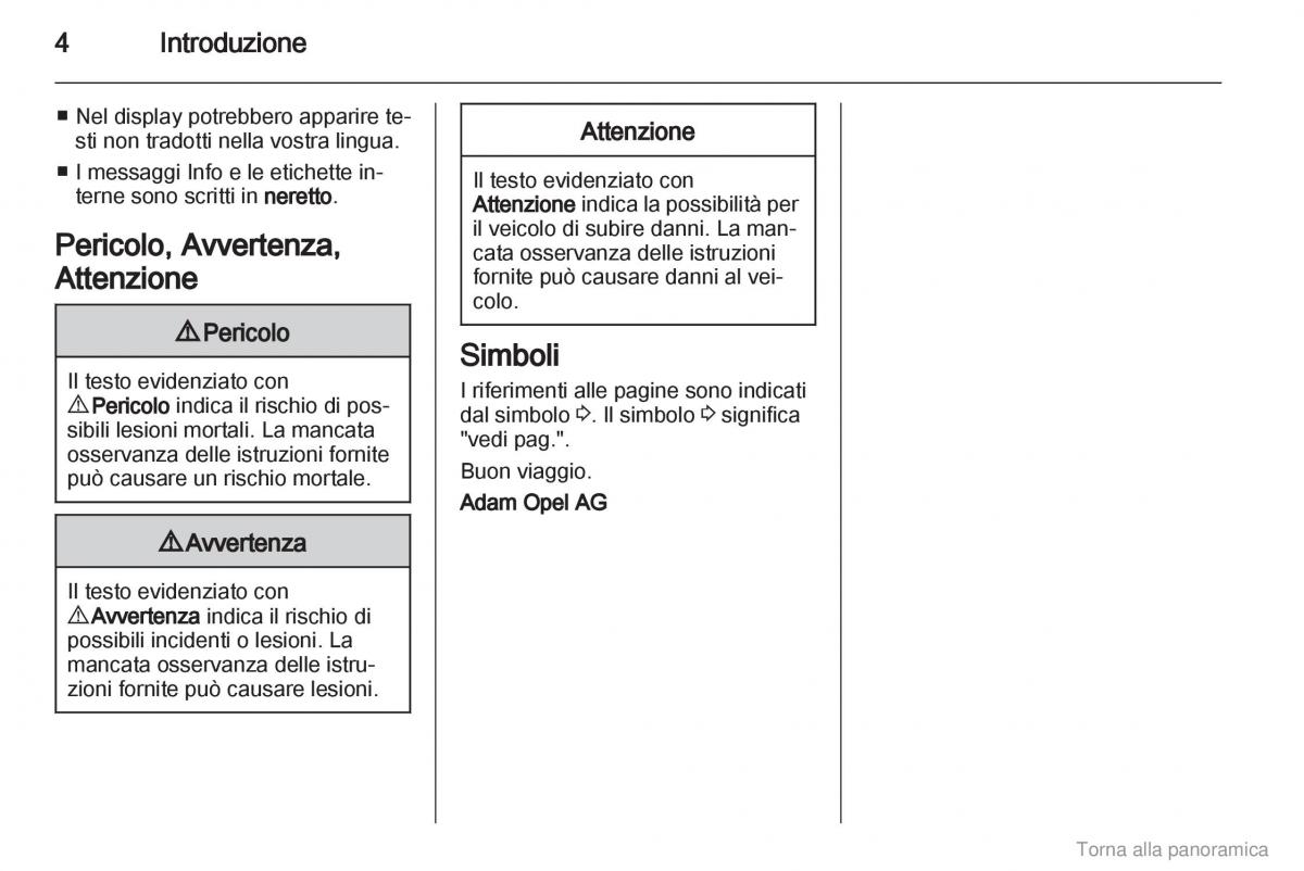 manual  Opel Zafira B manuale del proprietario / page 5