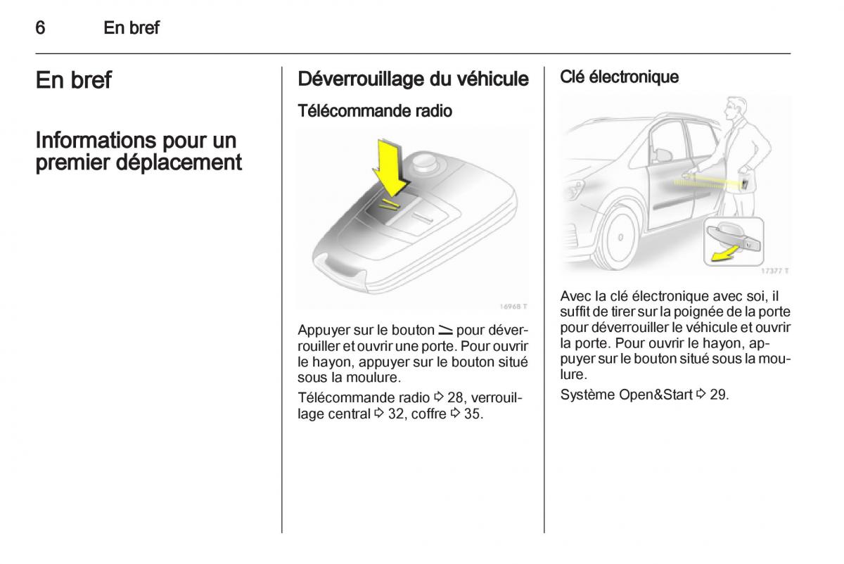 manual  Opel Zafira B manuel du proprietaire / page 8