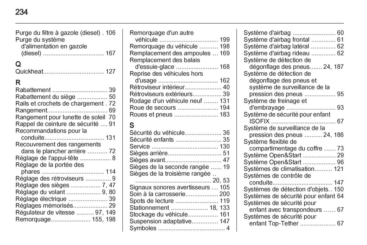 manual  Opel Zafira B manuel du proprietaire / page 236