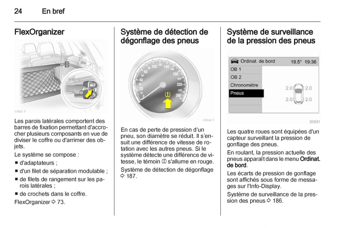 manual  Opel Zafira B manuel du proprietaire / page 26