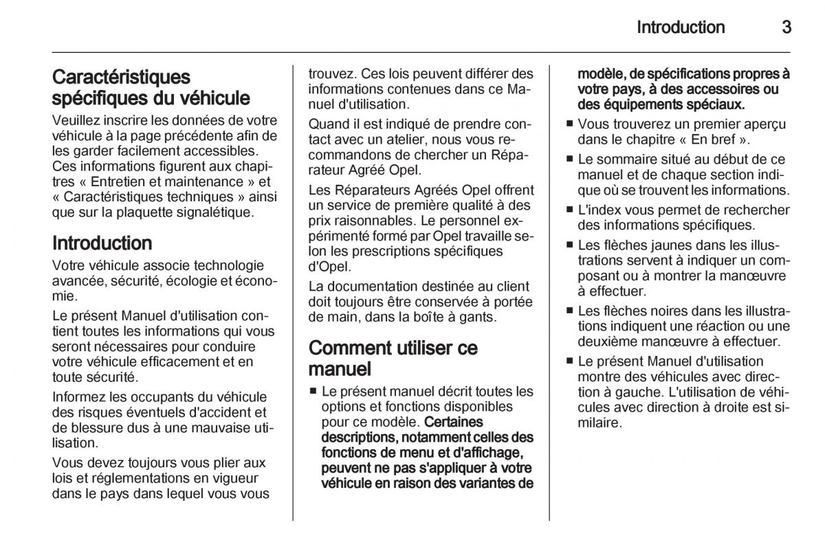manual  Opel Zafira B manuel du proprietaire / page 5