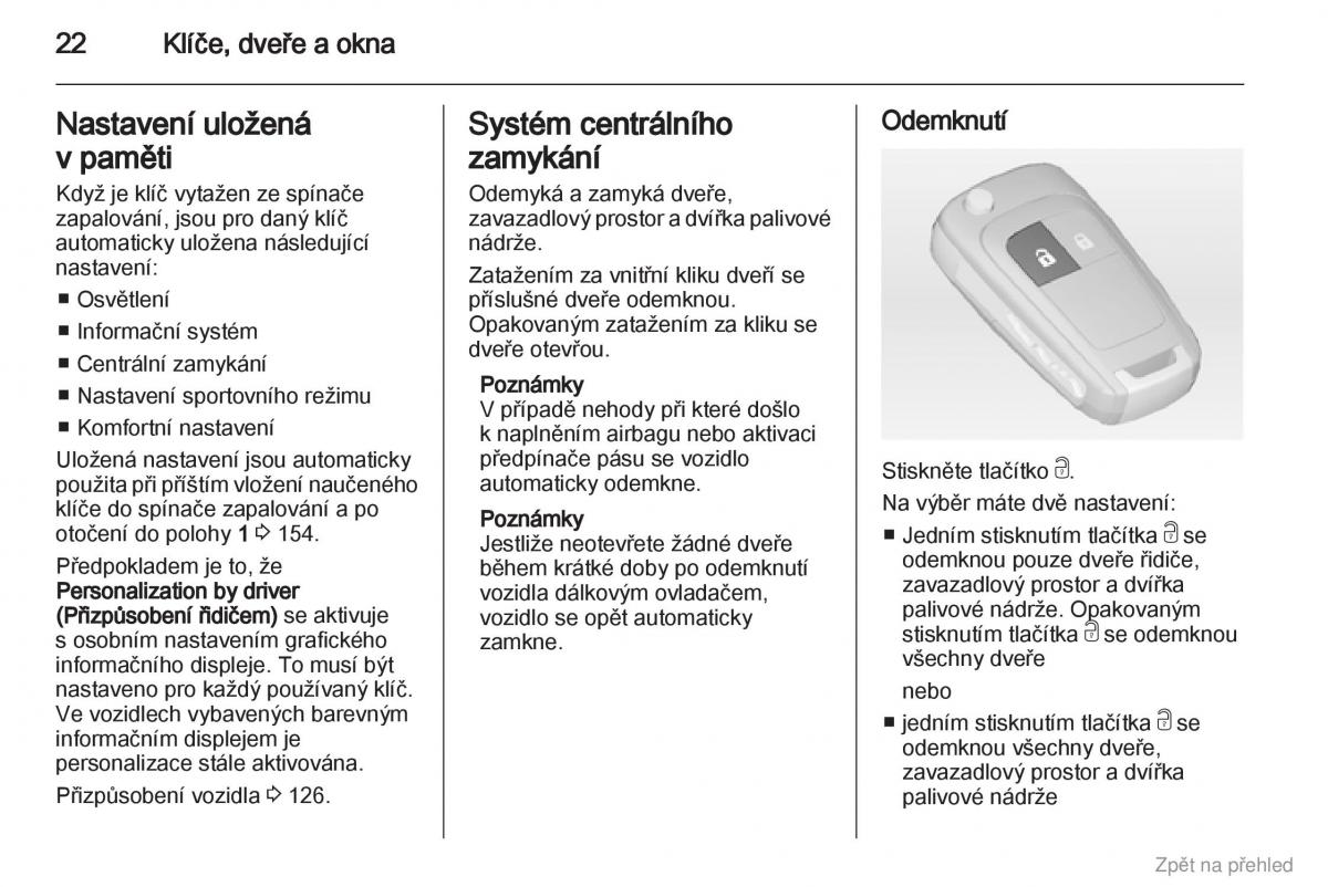 Opel Zafira B navod k obsludze / page 23