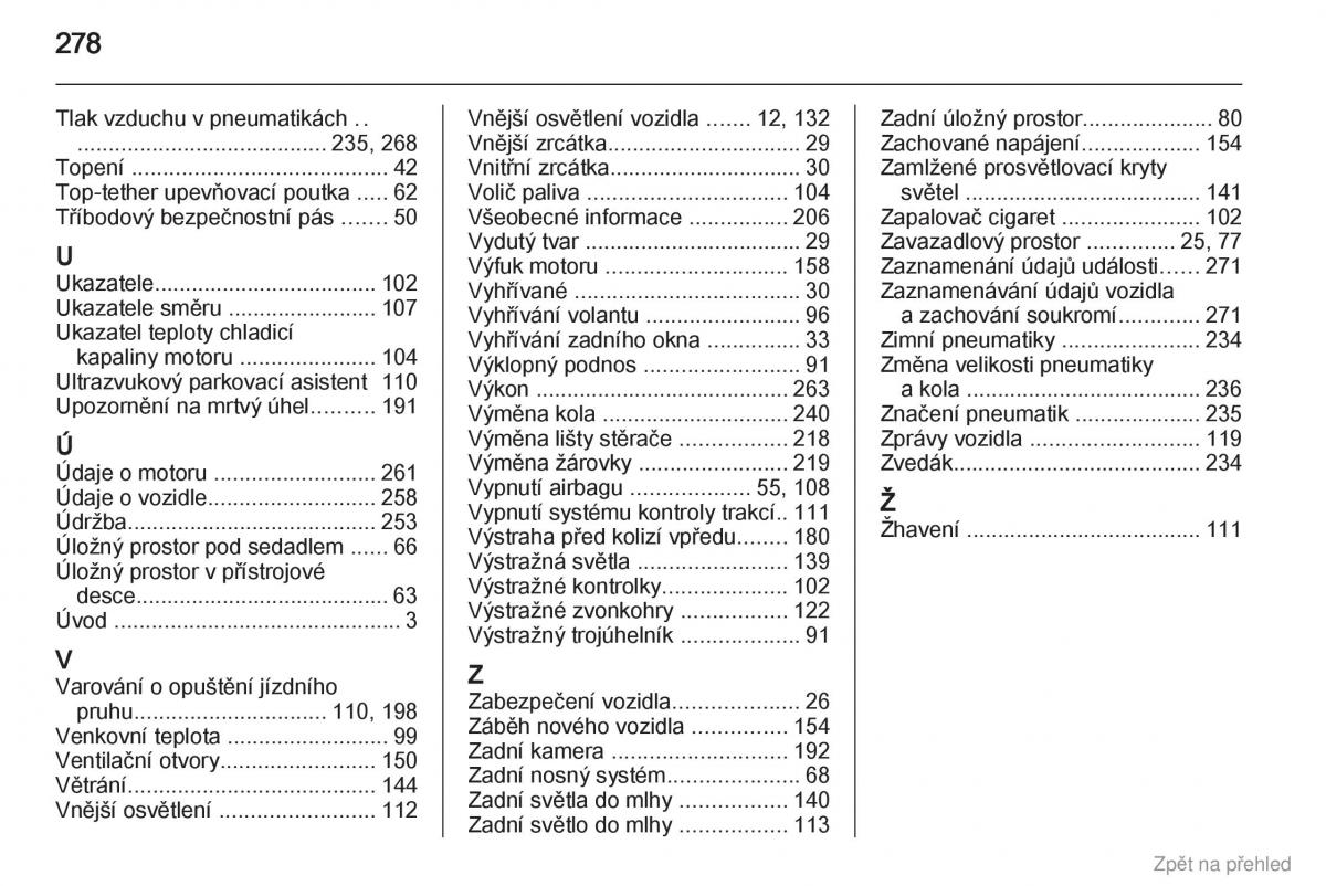 manual  Opel Zafira B navod k obsludze / page 279