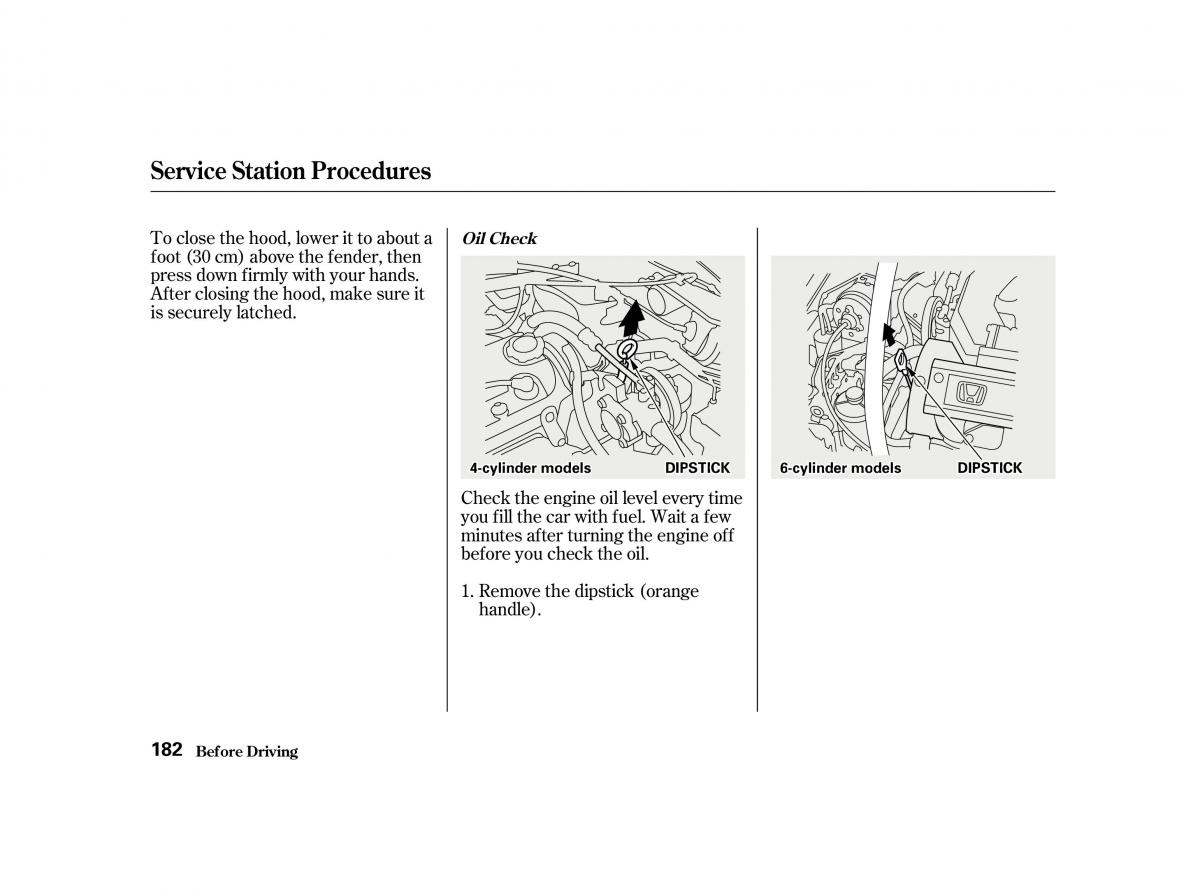 Honda Accord VI owners manual / page 181