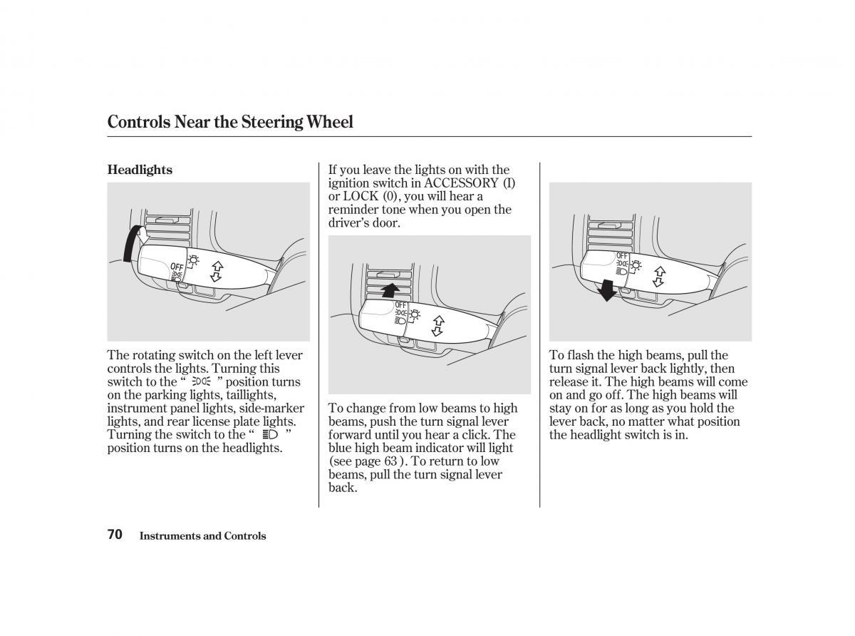 Honda Civic VII owners manual / page 69