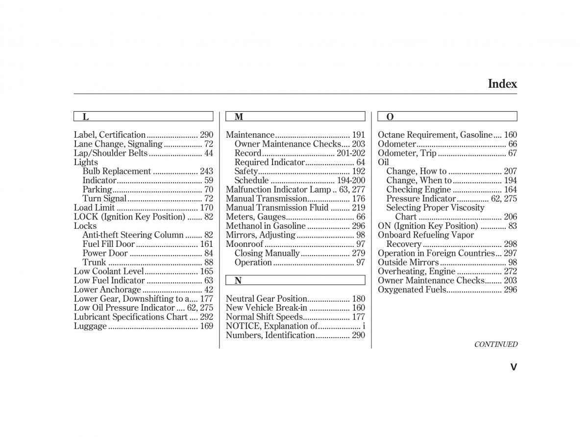 Honda Civic VII owners manual / page 314