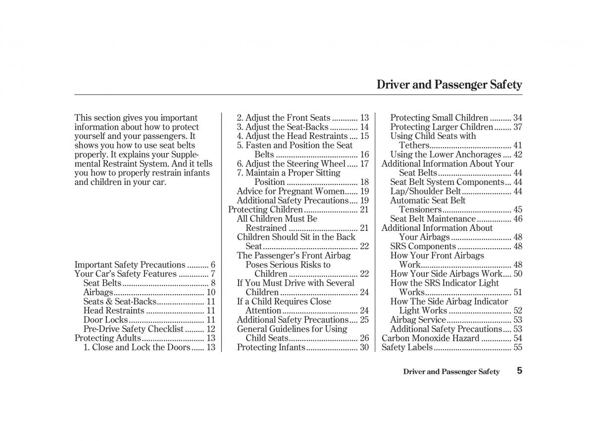 Honda Civic VII owners manual / page 4