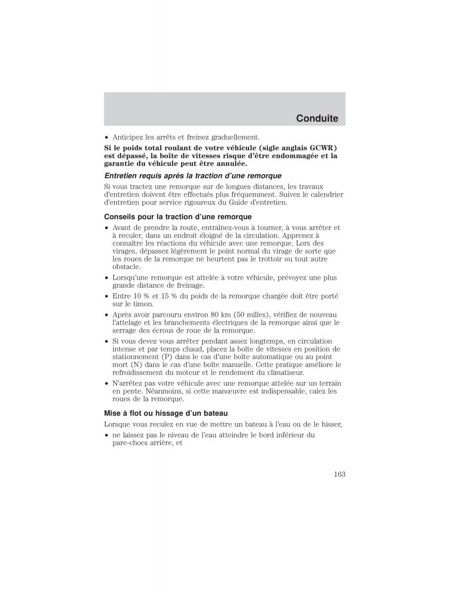 Ford F 150 manuel du proprietaire / page 163
