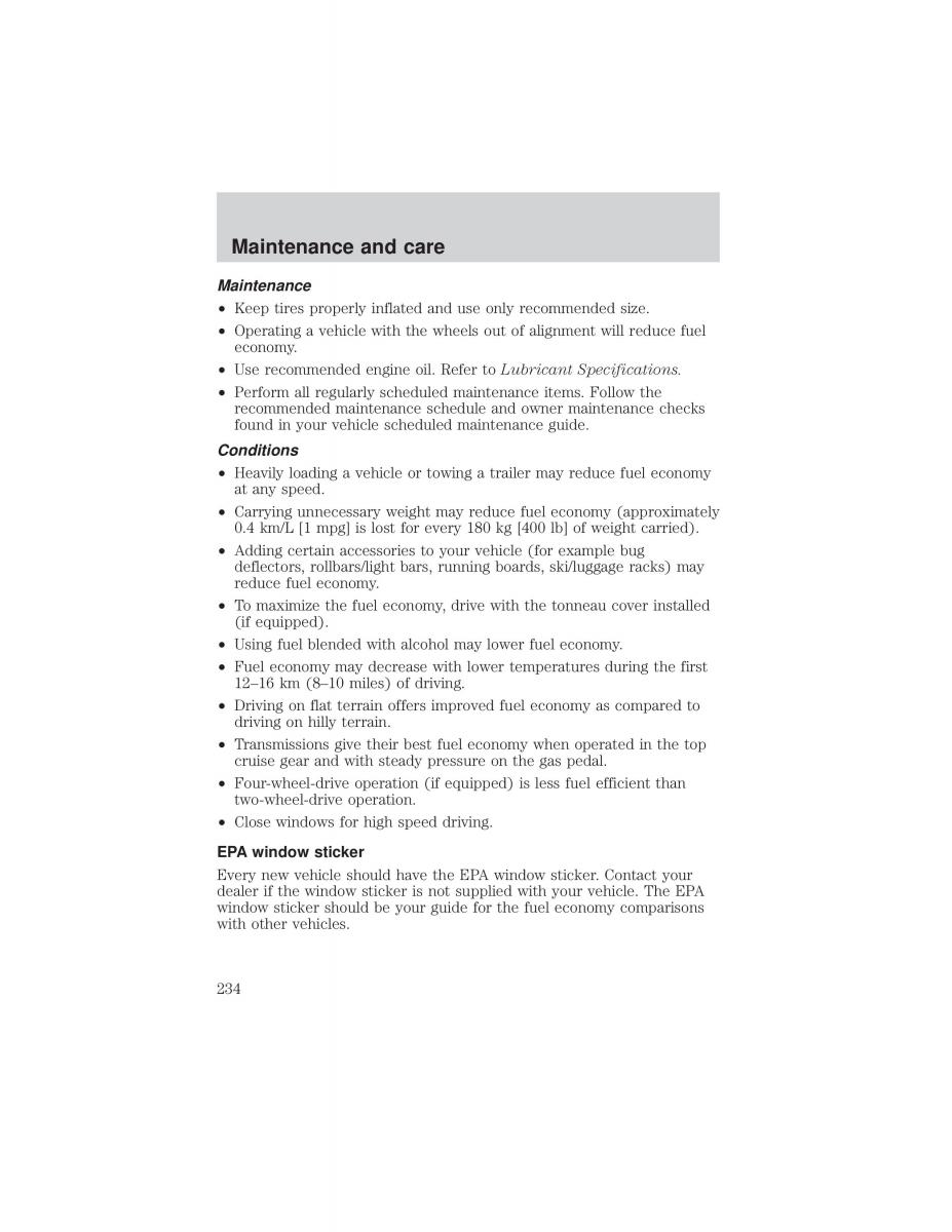 Ford F 150 owners manual / page 234