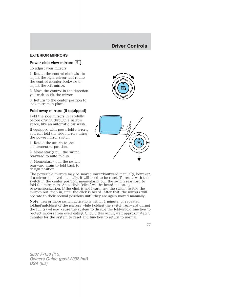 Ford F 150 owners manual / page 77