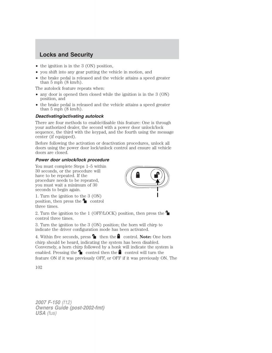 Ford F 150 owners manual / page 102